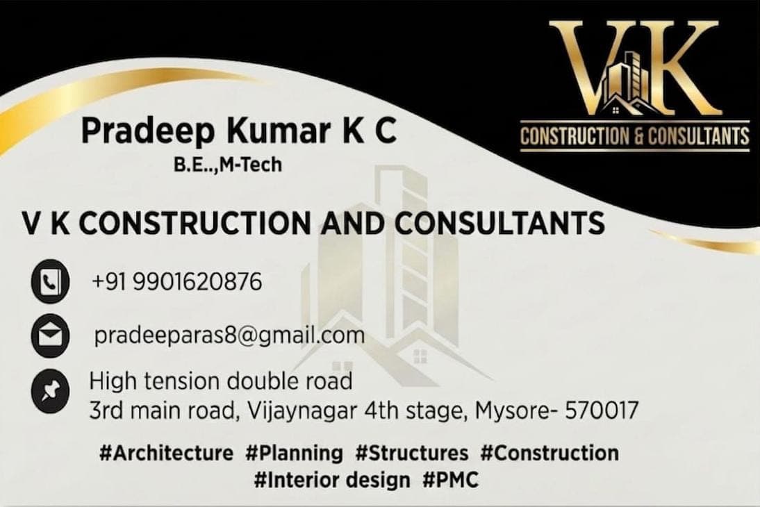 V K Construction Visiting Card